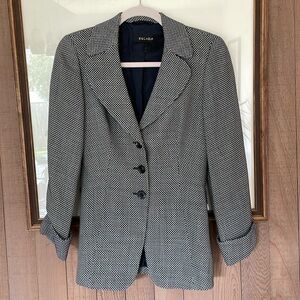 NWOT Escada Black and White Wool Blazer